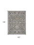 9' X 11' Gray And Beige Floral Area Rug