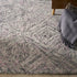 8' X 11' Ivory Black and Gray Wool Geometric Area Rug