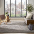 8' X 11' Ivory Black and Gray Wool Geometric Area Rug