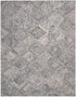 8' X 11' Ivory Black and Gray Wool Geometric Area Rug