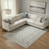 9' X 11' Beige And Ivory Floral Distressed Area Rug