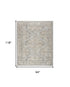 9' X 11' Beige And Ivory Floral Distressed Area Rug