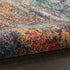 9' X 12' Navy Blue Red and Orange Abstract Non Skid Area Rug