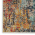 9' X 12' Navy Blue Red and Orange Abstract Non Skid Area Rug
