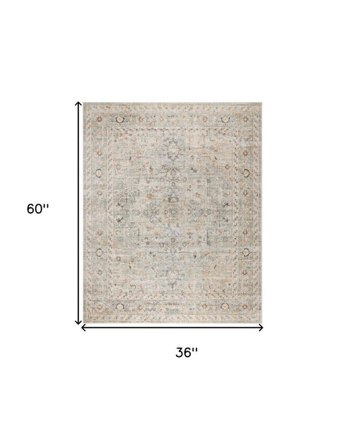 8' X 10' Light Gray Black And Yellow Floral Distressed Area Rug