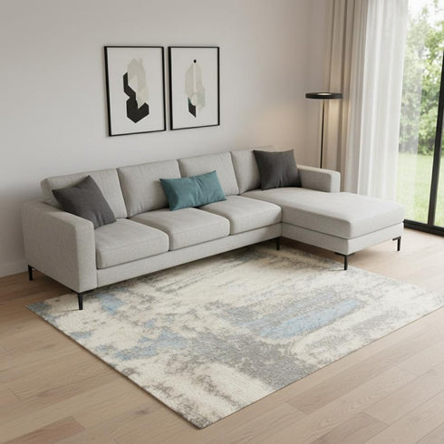 8' X 10' Beige And Gray Abstract Area Rug