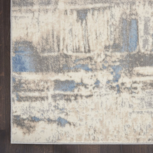 8' X 10' Beige And Gray Abstract Area Rug