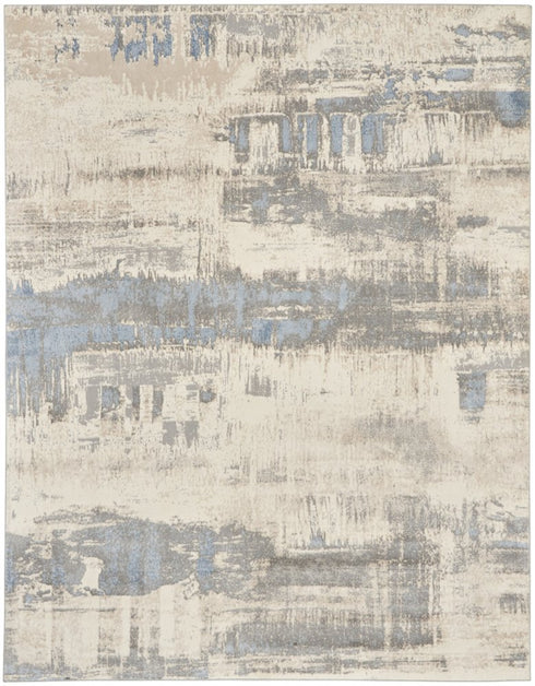8' X 10' Beige And Gray Abstract Area Rug