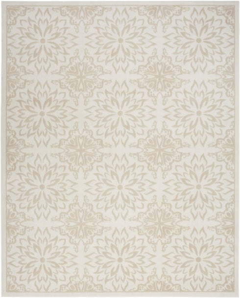 8' X 10' Beige And Ivory Floral Area Rug
