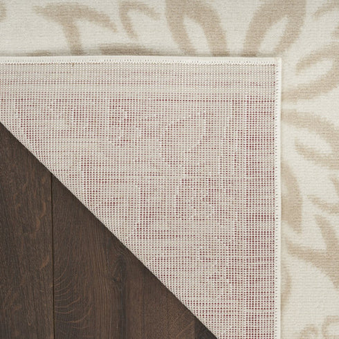8' X 10' Beige And Ivory Floral Area Rug