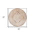 8' Beige And Ivory Floral Medallion Round Rug