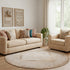 8' Beige And Ivory Floral Medallion Round Rug