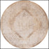 8' Beige And Ivory Floral Medallion Round Rug