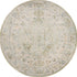 8' Beige And Green Floral Medallion Round Rug