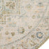 8' Beige And Green Floral Medallion Round Rug