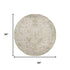8' Beige And Green Floral Medallion Round Rug