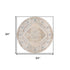 8' Beige And Bronze Floral Medallion Round Rug