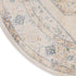 8' Beige And Bronze Floral Medallion Round Rug