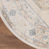 8' Beige And Bronze Floral Medallion Round Rug