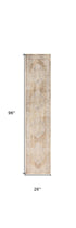 8' Beige And Brown Geometric Runner Rug