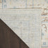 8' Ivory Blue And Brown Geometric Runner Rug