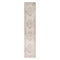 8' Ivory Blue And Brown Geometric Runner Rug