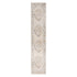 8' Ivory Blue And Brown Geometric Runner Rug