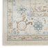 8' Ivory Blue And Brown Geometric Runner Rug