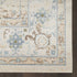 8' Ivory Blue And Brown Geometric Runner Rug