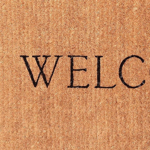 30" X 48" Natural and Black Coir Welcome Outdoor Door Mat