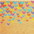 17" X 29" Natural Blue and Yellow Coir Heart Outdoor Valentine's Day Door Mat