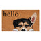 17" X 29" Natural Black and Brown Coir Welch Corgi Hello Outdoor Door Mat