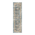 8' Blue and Brown Oriental Distressed Runner Rug With Fringe