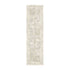 8' Ivory Oriental Distressed Runner Rug With Fringe