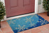 18" X 30" Blue and White Coir Snowflake Outdoor Winter Door Mat