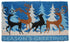 18" X 30" Blue Coir Deer Seasons Greetings Outdoor Holiday Door Mat