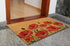 24" X 36" Brown and Red Coir Floral Outdoor Door Mat