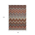 8' X 11' Red White and Brown Chevron Area Rug