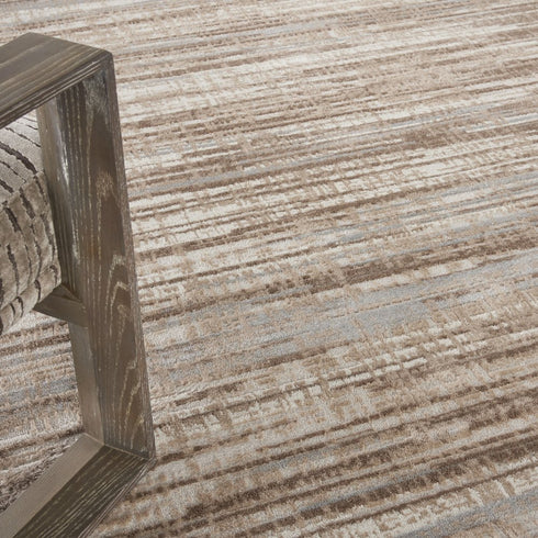 8' X 11' Ivory and Gray Abstract Non Skid Area Rug
