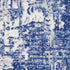 8' Ivory and Blue Abstract Distressed Round Rug