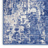 8' X 10' Ivory and Blue Abstract Distressed Area Rug