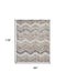 8' X 10' Ivory Gray and Brown Chevron Non Skid Area Rug