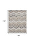 8' X 10' Ivory Gray and Brown Chevron Non Skid Area Rug