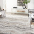 8' X 10' Ivory Gray and Brown Chevron Non Skid Area Rug