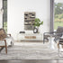 8' X 10' Ivory Gray and Brown Chevron Non Skid Area Rug