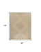 8' X 10' Natural And Beige Geometric Flatweave Non Skid Area Rug With Fringe