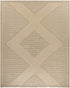 8' X 10' Natural And Beige Geometric Flatweave Non Skid Area Rug With Fringe