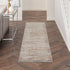 6' Ivory and Gray Abstract Non Skid Runner Rug