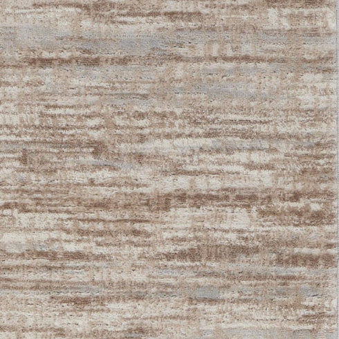 6' Ivory and Gray Abstract Non Skid Runner Rug