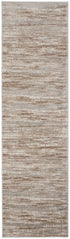 6' Ivory and Gray Abstract Non Skid Runner Rug
